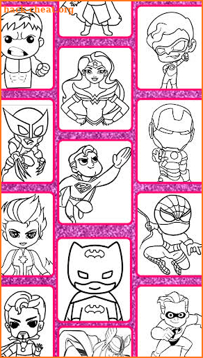 Superhero Glitter Coloring Book screenshot