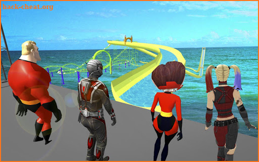 Superhero Incredibles Water Slide Simulation screenshot