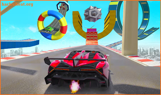 Superhero Mega Ramp Car Stunt - 3D Shooting Game screenshot