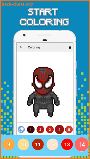 SuperHero Pixel Art - Number Coloring screenshot