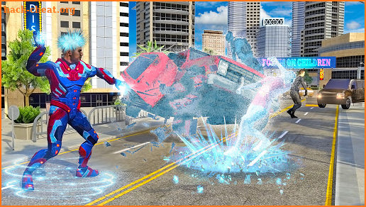 Superhero Robot man Flying SnowStorm Rescue Game screenshot