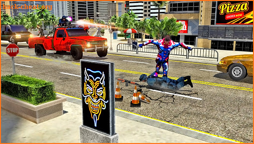 Superhero Robot man Flying SnowStorm Rescue Game screenshot