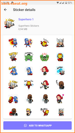 Superhero Sticker for WhatsApp - WAStickersApps screenshot