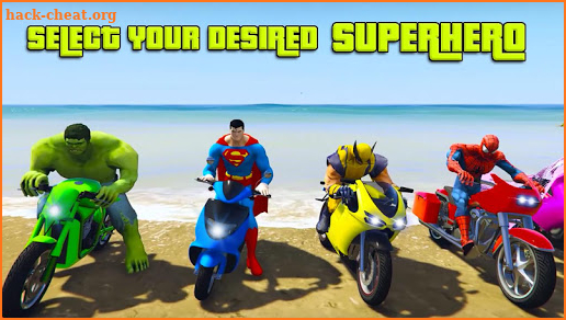 Superheroes Tricky Motorbike Stunt screenshot
