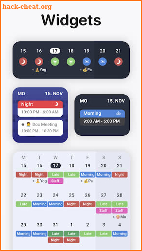 Supershift Shift Work Calendar screenshot