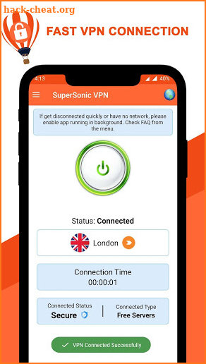 SuperSonic VPN-Fast, Secure, Free Unlimited Proxy screenshot