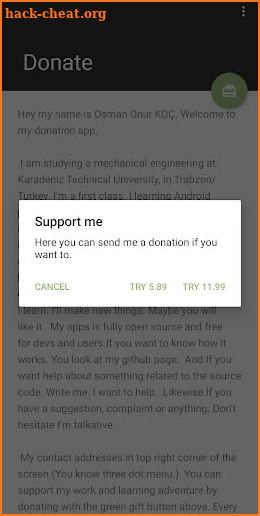 Support me! screenshot
