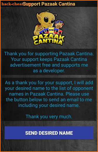 Support Pazaak Cantina screenshot