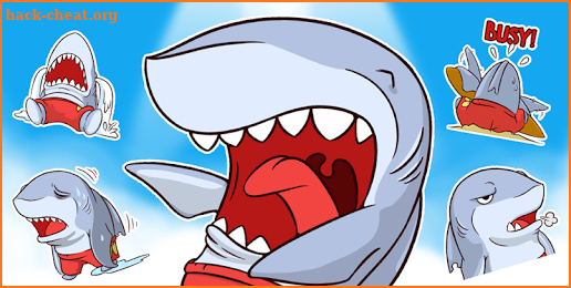 Surfer Shark Emoji Keyboard Sticker screenshot