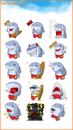 Surfer Shark Emoji Keyboard Sticker screenshot