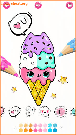 Surprise Dolls Ice Cream Coloring Pages Glitter screenshot