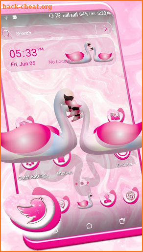 Swan Pink Love Launcher Theme screenshot