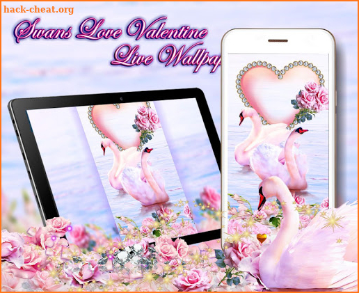 Swans Love Valentine Live Wallpaper screenshot