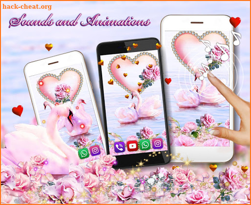 Swans Love Valentine Live Wallpaper screenshot