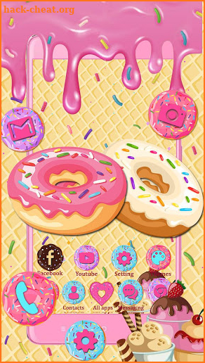 Sweet Cute Donut Launcher Theme Live HD Wallpapers screenshot