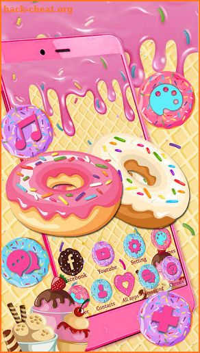 Sweet Cute Donuts Themes HD Wallpapers 3D icons screenshot