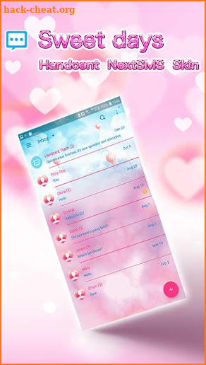 Sweet days Next SMS skin screenshot