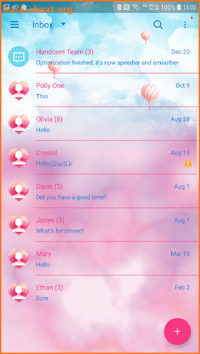 Sweet days Next SMS skin screenshot