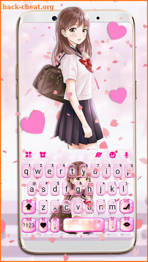 Sweet Pink Girl Keyboard Theme screenshot