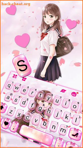 Sweet Pink Girl Keyboard Theme screenshot