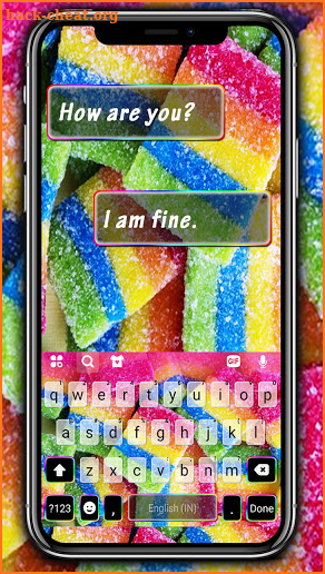 Sweet Rainbow Candy Keyboard Background screenshot