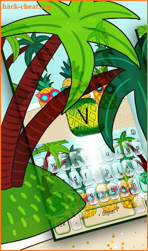 Sweet Summer Fresh Fruit Pineapple Keyboard Theme screenshot