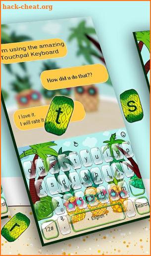 Sweet Summer Fresh Fruit Pineapple Keyboard Theme screenshot