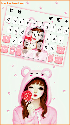 Sweet Wink Girl Keyboard Background screenshot