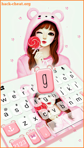 Sweet Wink Girl Keyboard Background screenshot