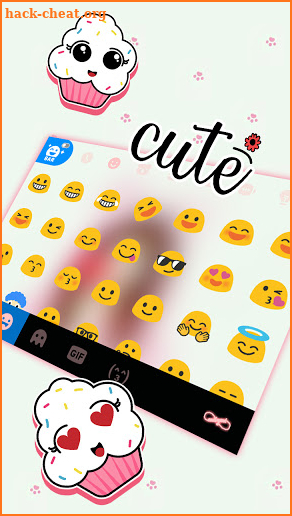 Sweet Wink Girl Keyboard Background screenshot