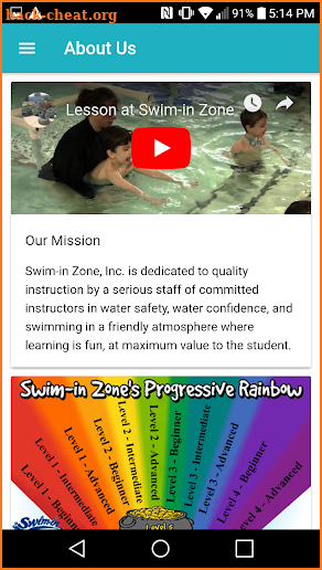 Swim-in Zone App screenshot