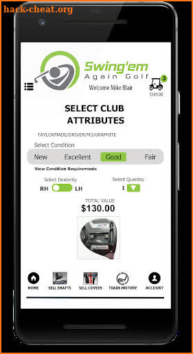 Swing'em Golf Trade In App To Sell Clubs and More screenshot