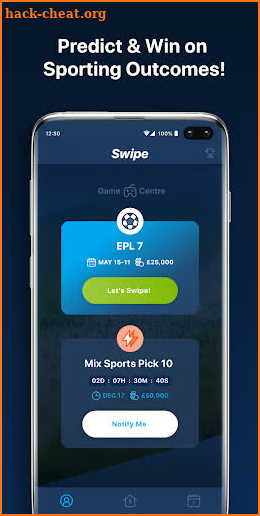 Swipe: the Sports Predictor with Cash Prizes screenshot