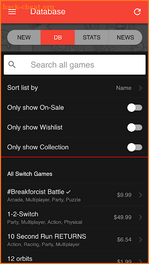 Switch List Pro - Nintendo Switch eShop Database screenshot