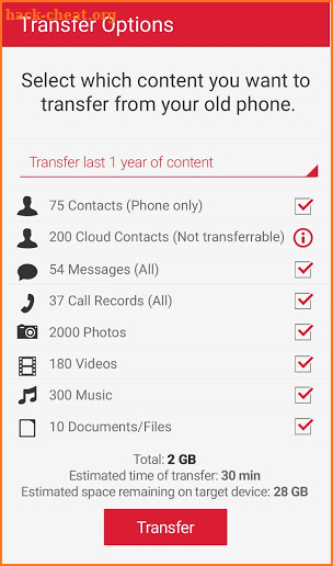Switch Mobile Transfer screenshot