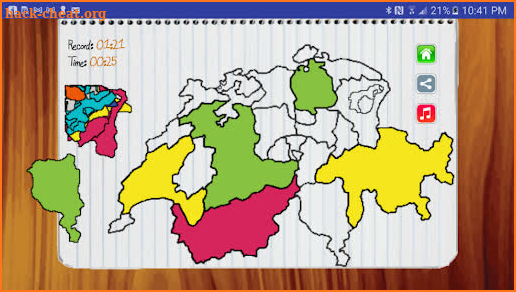 Switzerland Map Puzzle Game screenshot