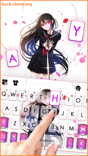 Sword Fight Girl Keyboard Theme screenshot