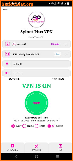 Sylnet Plus VPN screenshot