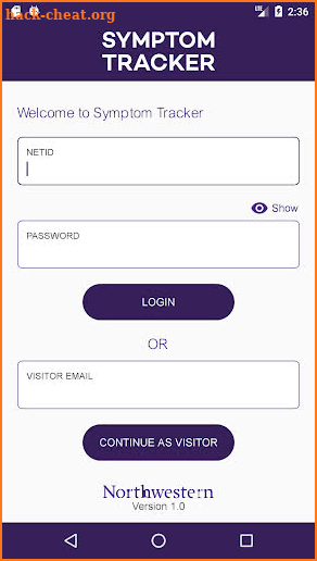 Symptom Tracker by Northwestern University screenshot