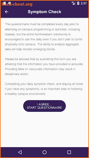 Symptom Tracker by Northwestern University screenshot