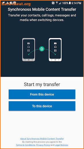 Synchronoss Mobile Content Transfer screenshot