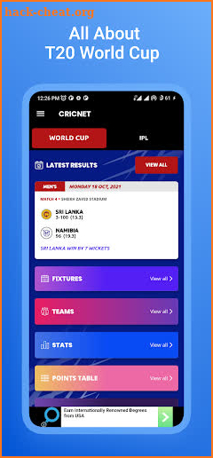 T20 World Cup 2021 Live Score, Schedule & Squads screenshot