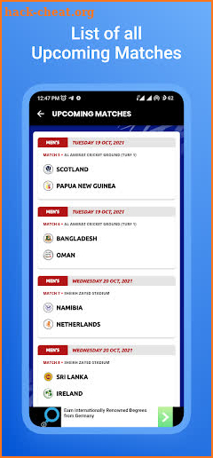 T20 World Cup 2021 Live Score, Schedule & Squads screenshot