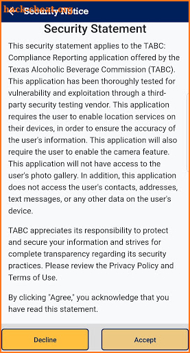TABC: Compliance Reporting screenshot