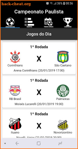 Tabela do Paulistão 2019 screenshot