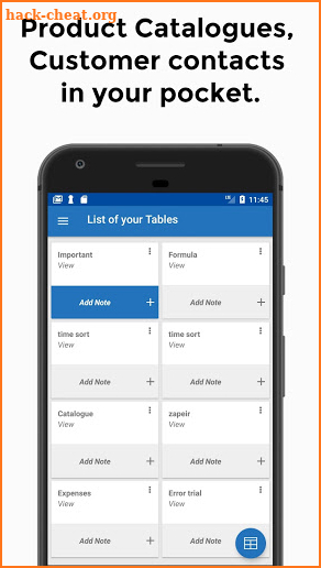 Table Notes - Pocket database & spreadsheet editor screenshot
