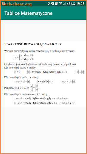 Tablice Maturalne 2019 - Matematyka screenshot