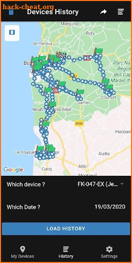 TactiTrack GPS screenshot