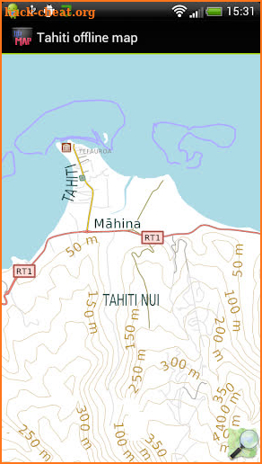 Tahiti offline map screenshot