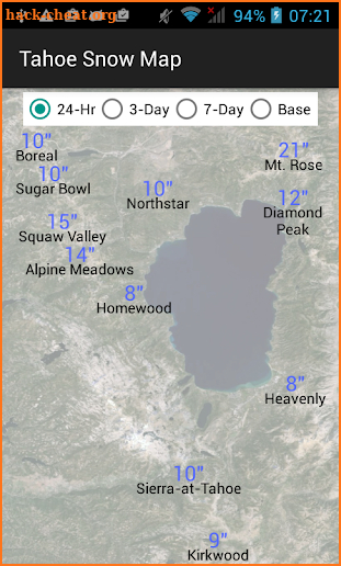 Tahoe Snow Map screenshot